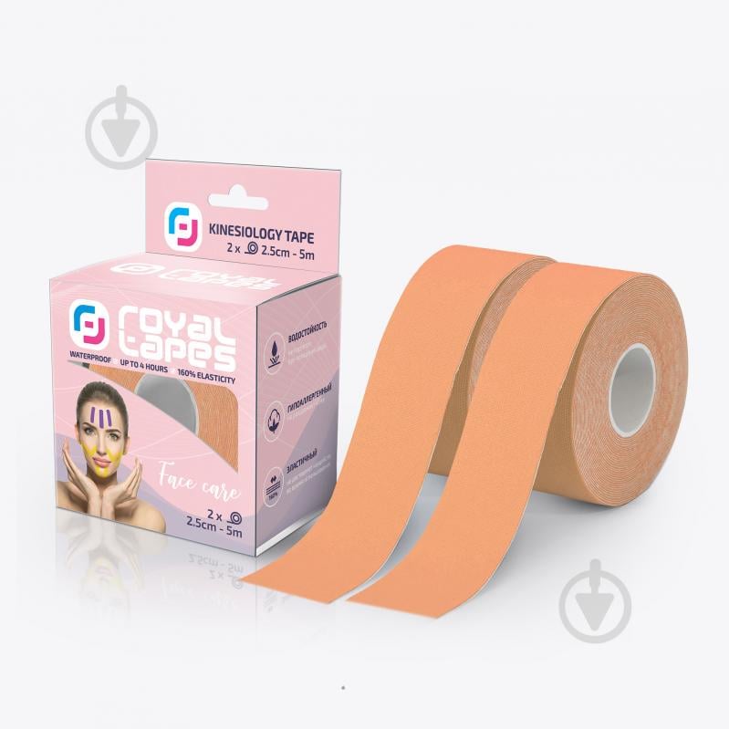 Кинезио тейп  для лица Royal Tapes face care набор 2 шт. - Телесный