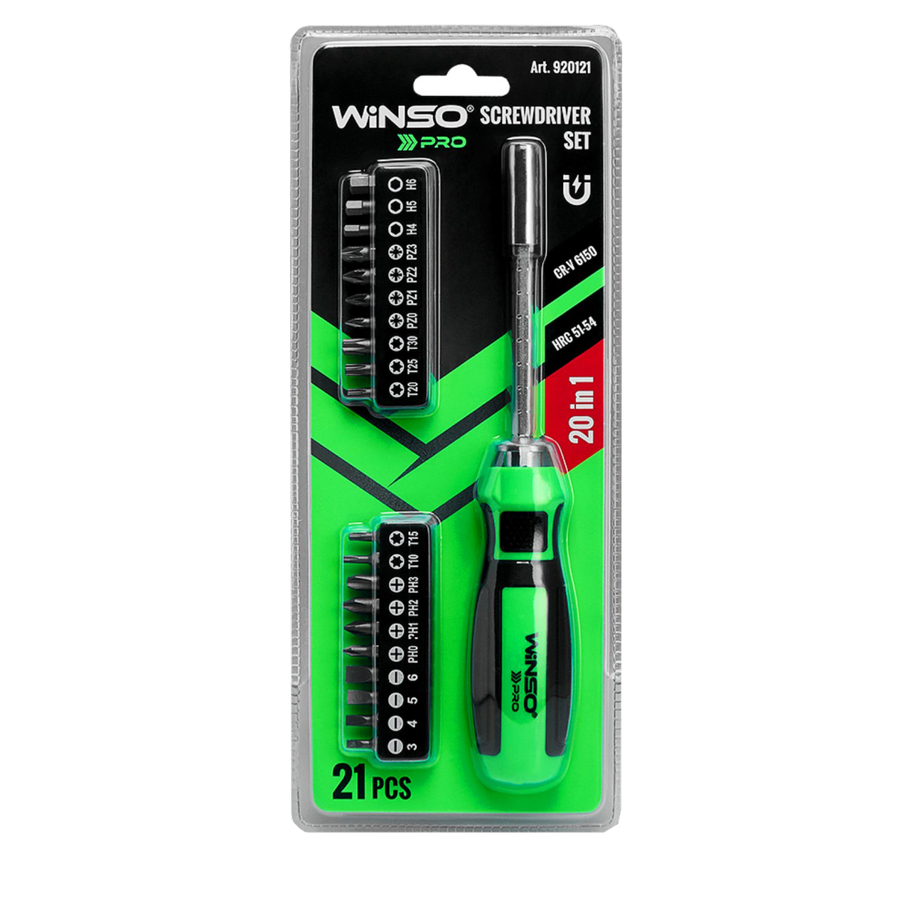 Викрутка з насадками WINSO 20в1 21 од. (920121)