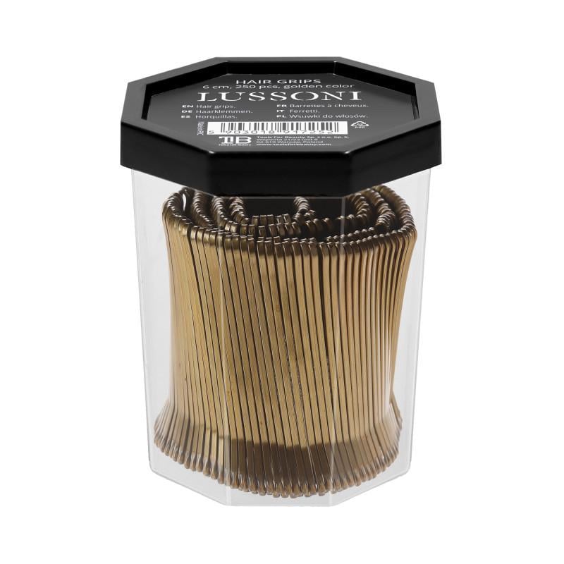 Невидимки для волос Lussoni Hair Grips Golden 6 см 250 шт. Золотистый (5903018917252)