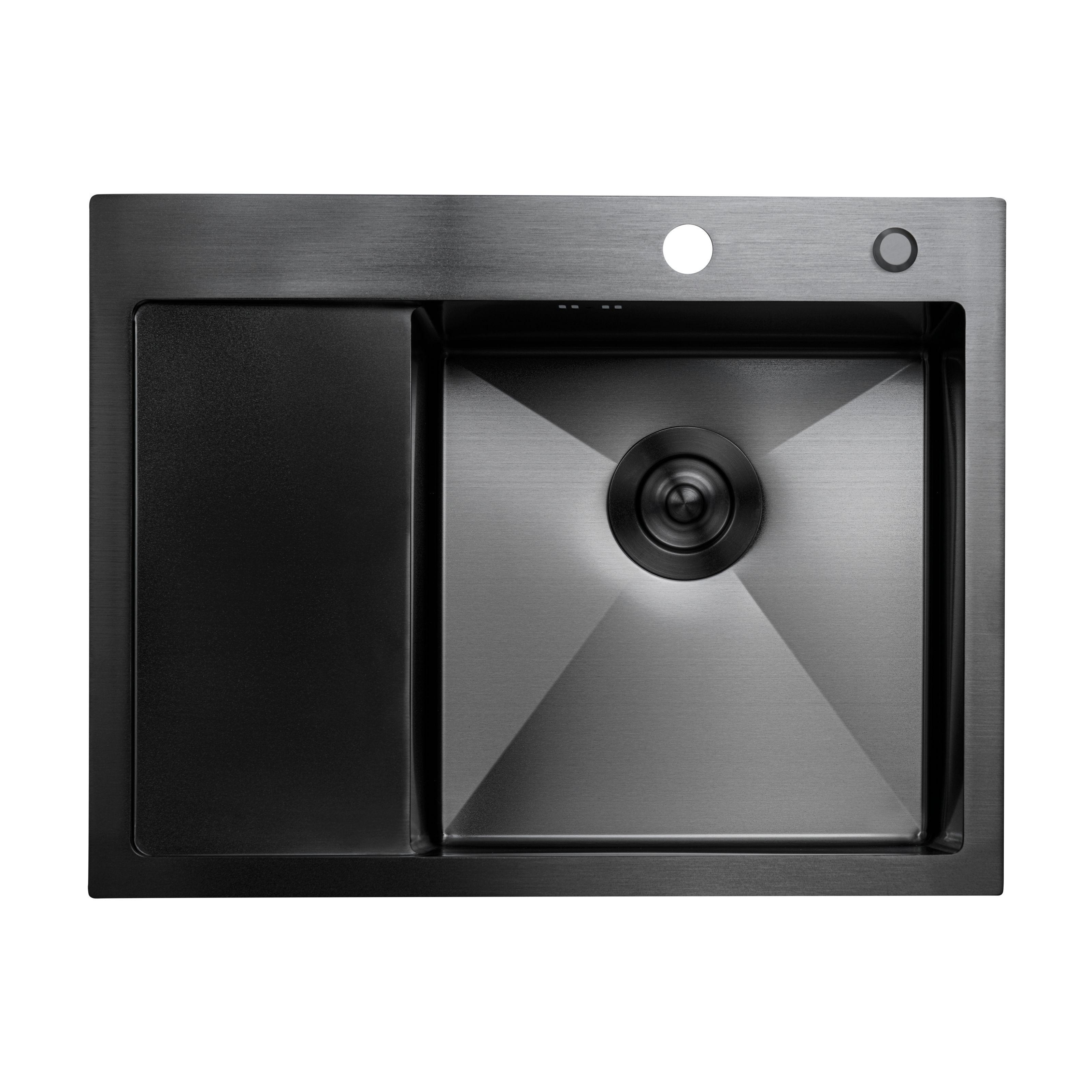 Мойка кухонная Platinum PLS-A33659 прямоугольная из нержавеющей стали 650x500 мм (152332)