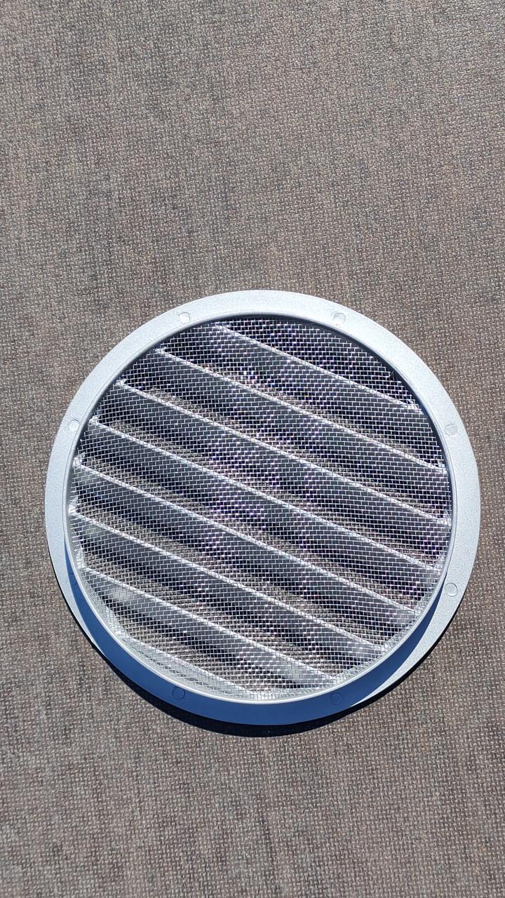 Решітка вентиляційна зовнішня ELC-200 з сіткою кругла/алюмінієва d 200 мм Сірий - фото 5 Решітка вентиляційна зовнішня ELC-200 з сіткою кругла/алюмінієва d 200 мм Сірий - фото 5