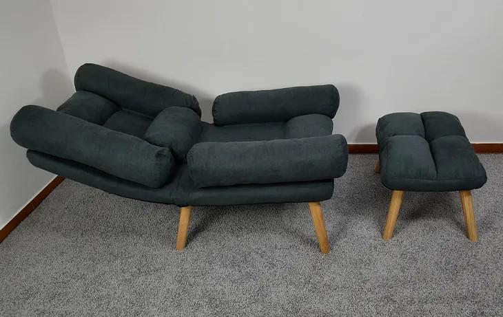 Кресло раскладное Uszak DIOR с подставкой для ног Графитовый (11163572) - фото 2 Кресло раскладное Uszak DIOR с подставкой для ног Графитовый (11163572) - фото 2