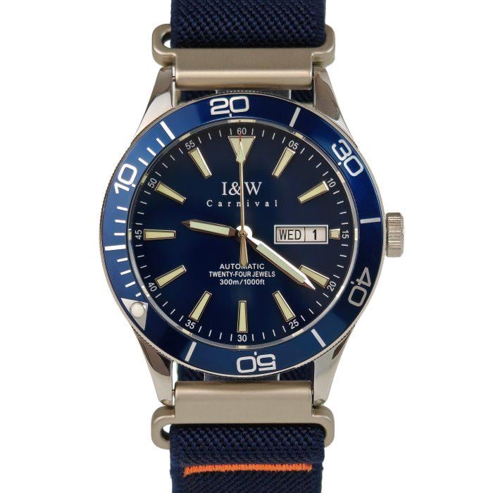 Часы мужские Carnival BlueMarine Nylon Strap 10 Bar со стальным корпусом 40х11 мм Серебро (150-96-2220)