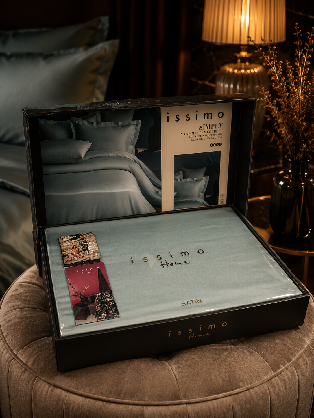 Комплект постільної білизни Issimo Premium сатин євро 200x220 см Mint Blue (TC303376395)