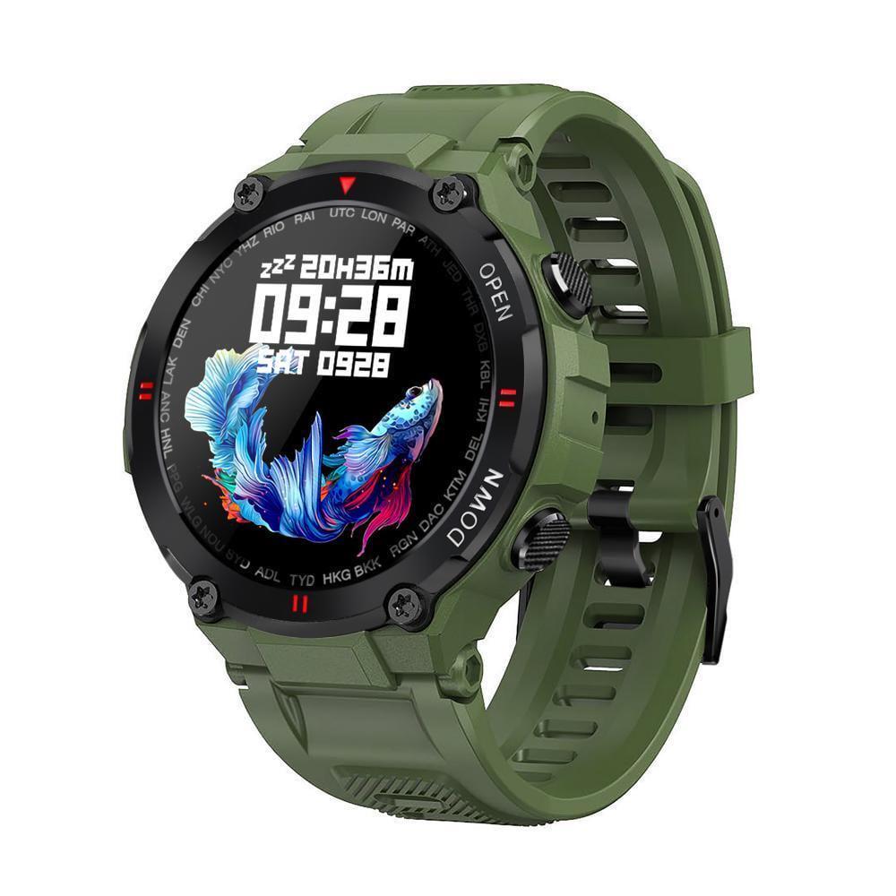 Смарт-часы LEMFO K22 силиконовый ремешок Black Green (16359)