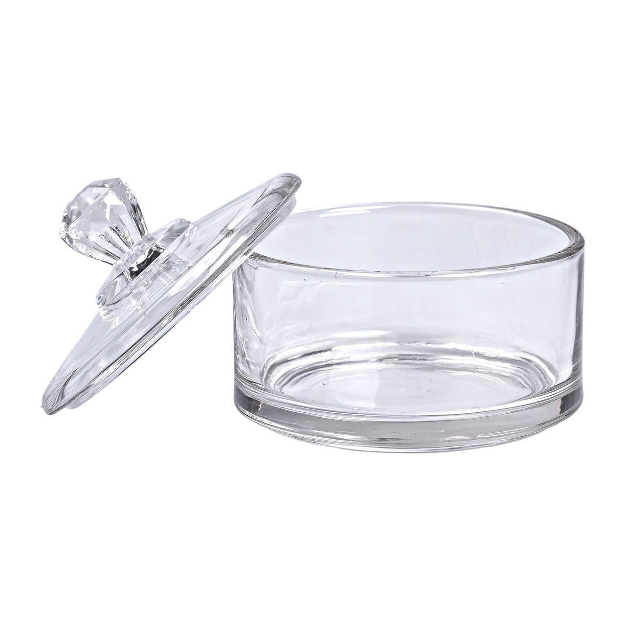 Конфетница с крышкой стеклянная Ø 10 см (HP-YH-24) - фото 3