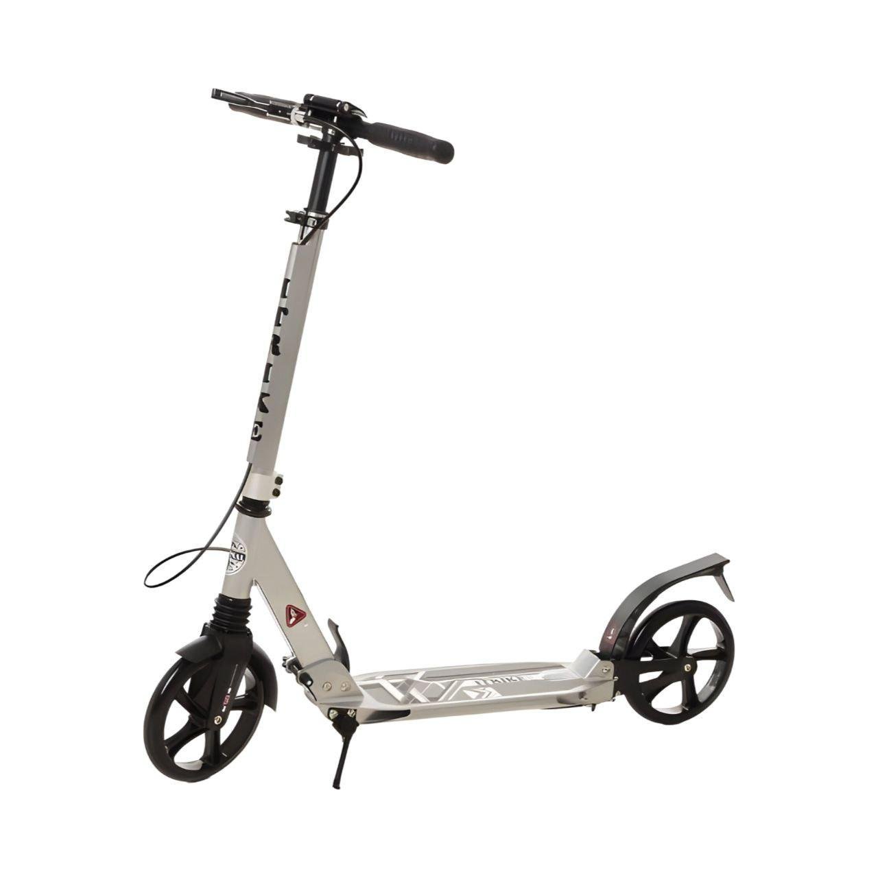 Самокат городской SR 2-018-9-G алюминий колеса 200 мм/ручной тормоз/подставка/замок/светоотражатели Серый (26138413)