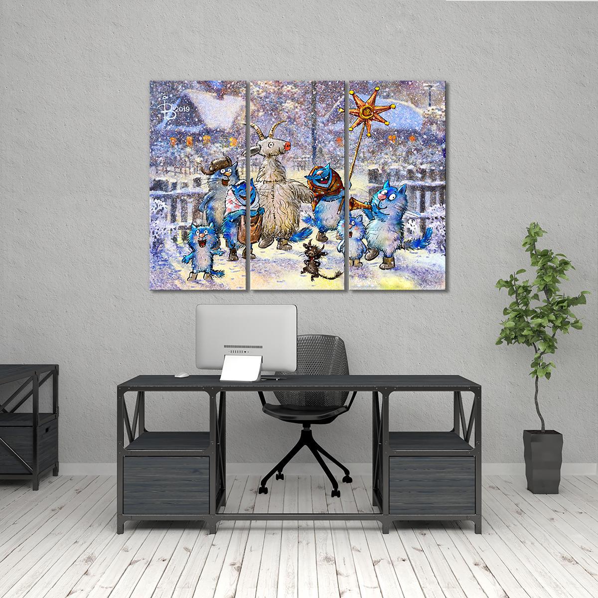 Модульная картина Колядниця 3 модуля 120x180 см