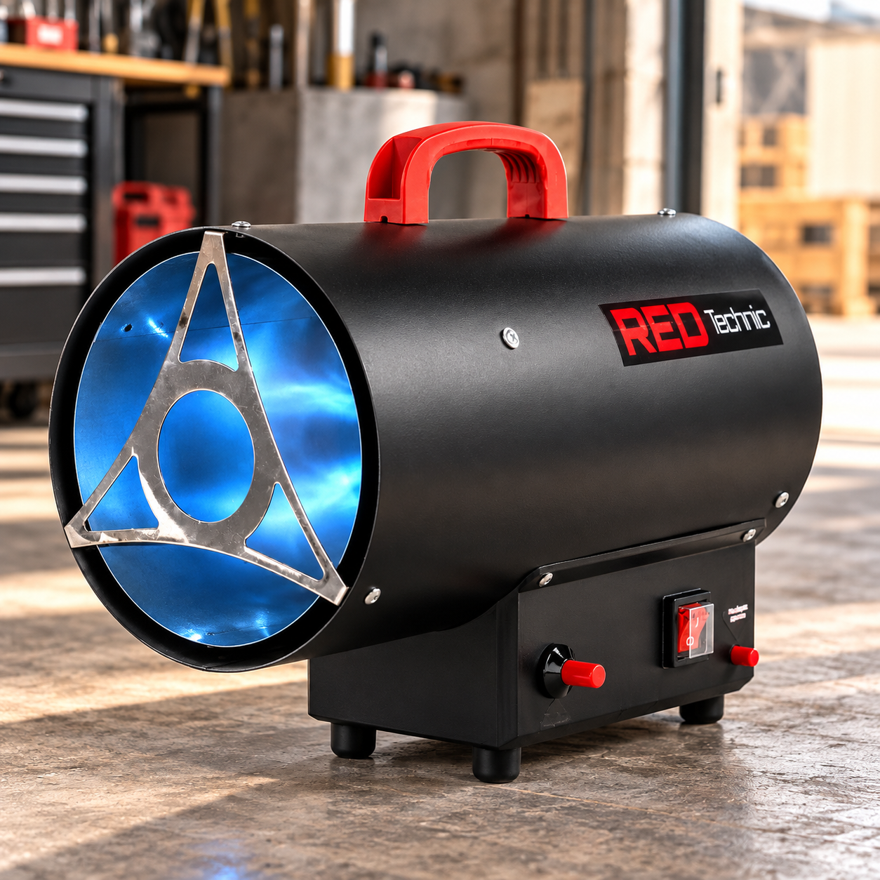 Пушка газовая тепловая Red Technic RTNGG0119 промышленная 25 кВт 0,7 бар 1,09 кг/ч шланг и редуктор для склада/гаража/мастерская Пушка газовая тепловая Red Technic RTNGG0119 промышленная 25 кВт 0,7 бар 1,09 кг/ч шланг и редуктор для склада/гаража/мастерская