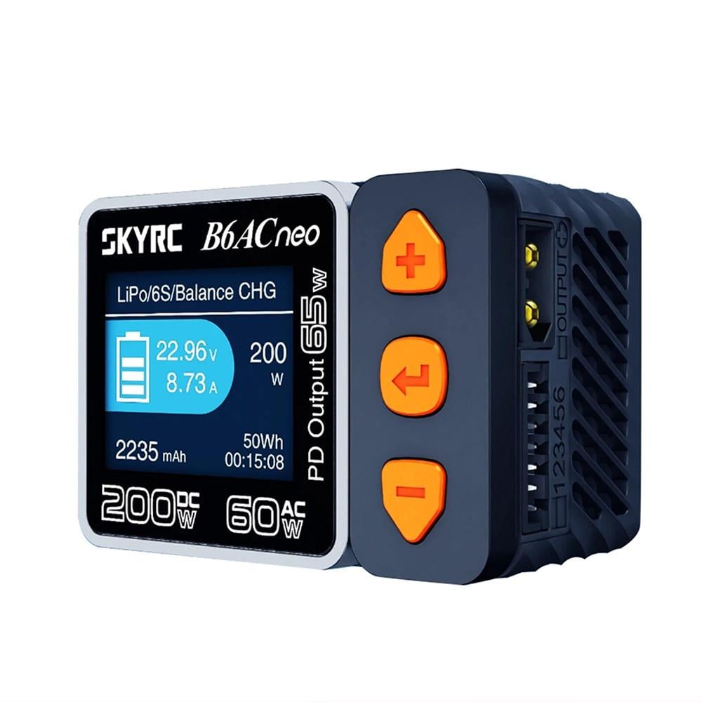 Зарядное устройство для SkyRC B6AC NEO 200W/DC 60W PD 10A USB-C/XT60 для аккумуляторов 1–6S с балансировкой (00-00030205) Зарядное устройство для SkyRC B6AC NEO 200W/DC 60W PD 10A USB-C/XT60 для аккумуляторов 1–6S с балансировкой (00-00030205)