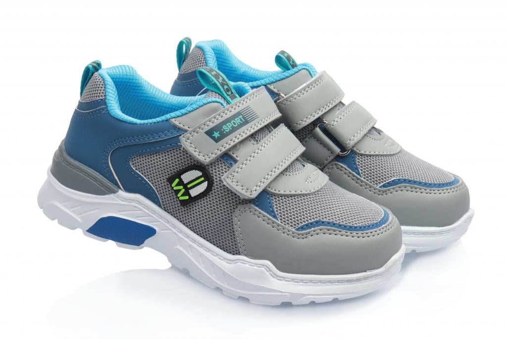 Кроссовки для мальчиков 3503 в сетку р. 32 Серо-голубой