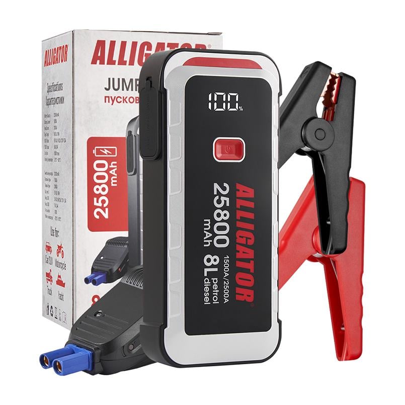 Пусковий пристрій Alligator Jump Starter 1500A/2500A 25800 mAh зі Smart-клемами (JS847) - фото 5