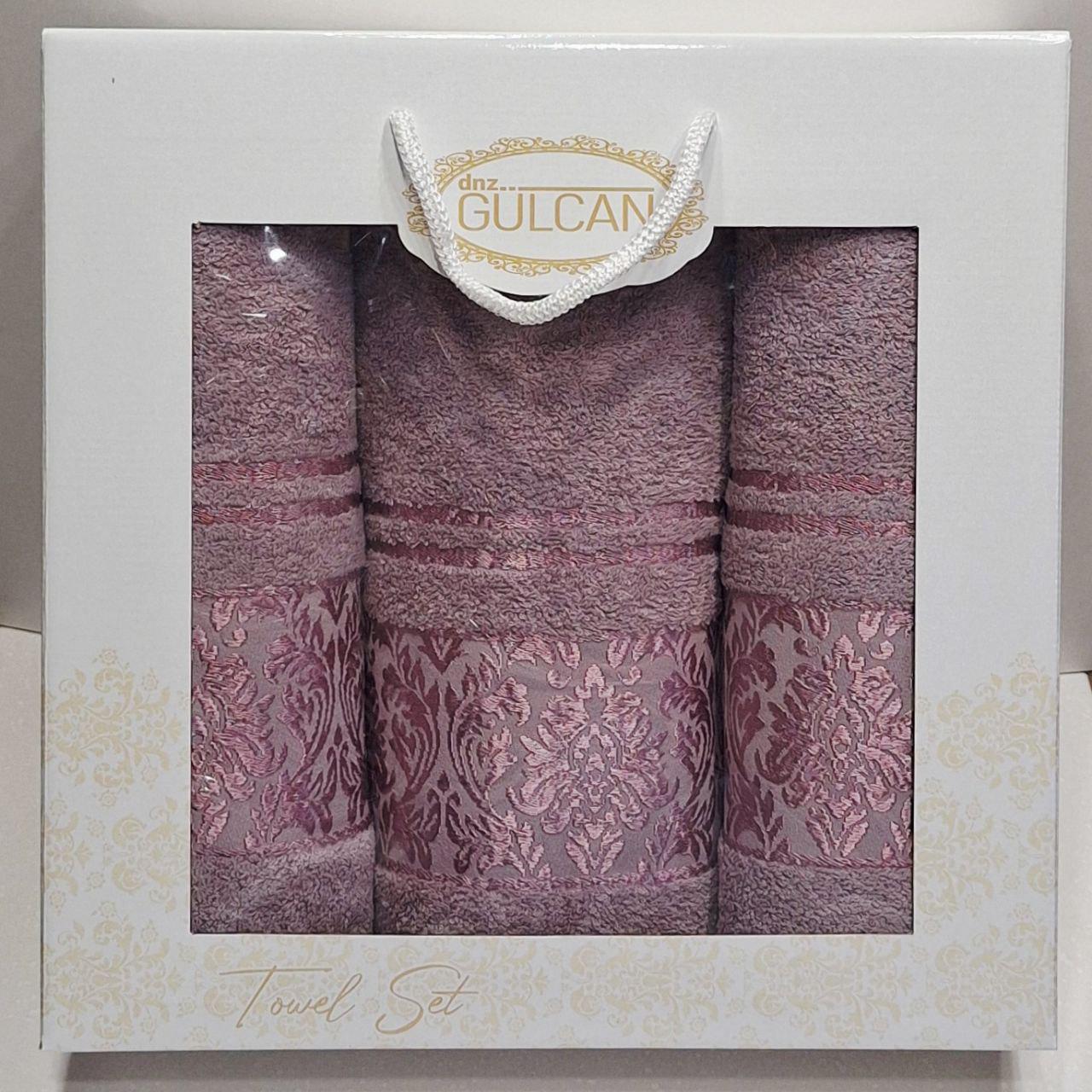 Рушники подарункові Gulcan Flowers 3 шт. Сангрія (1229)