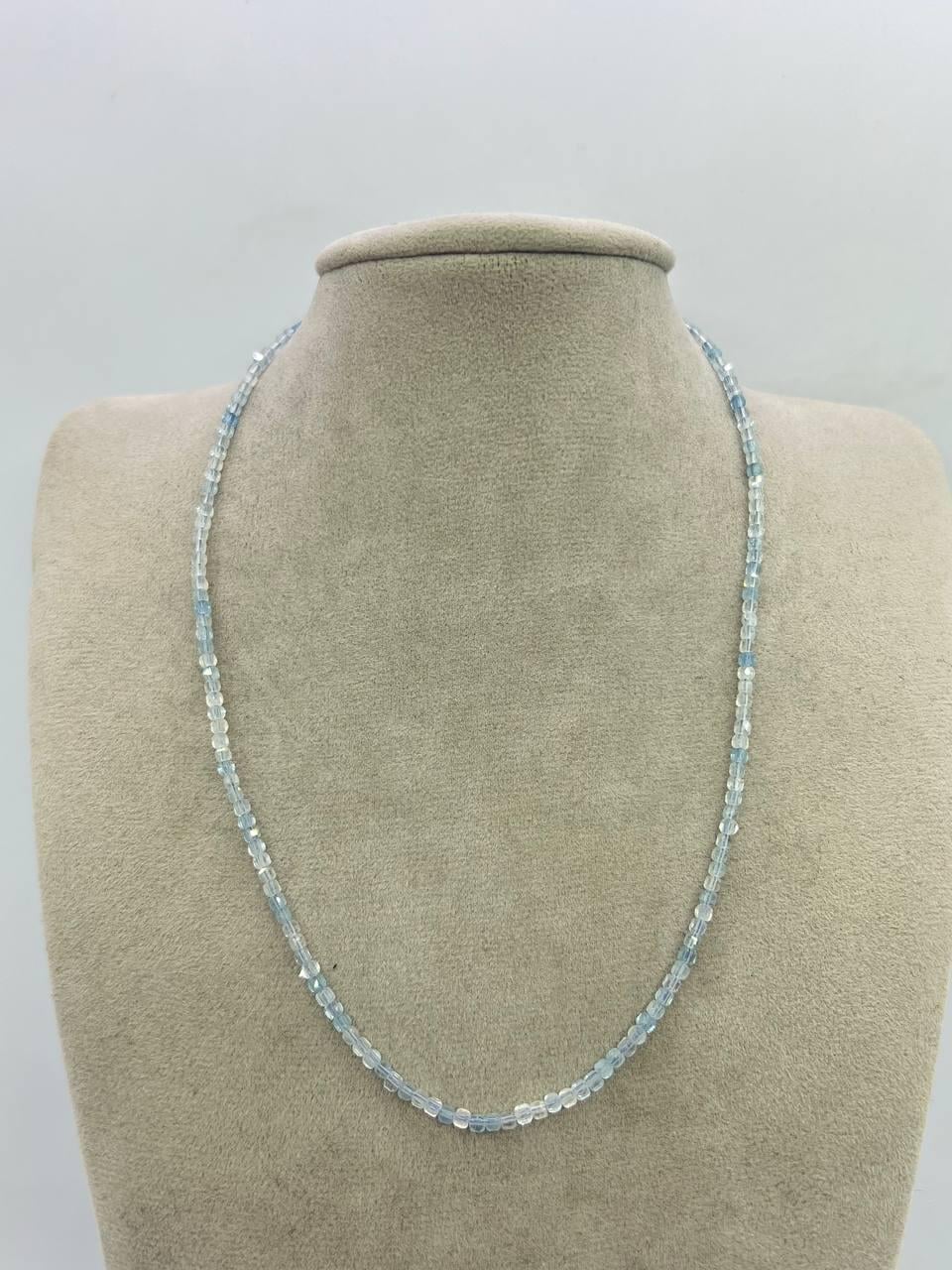Бусы аквамарин 46 см Голубой (11685)