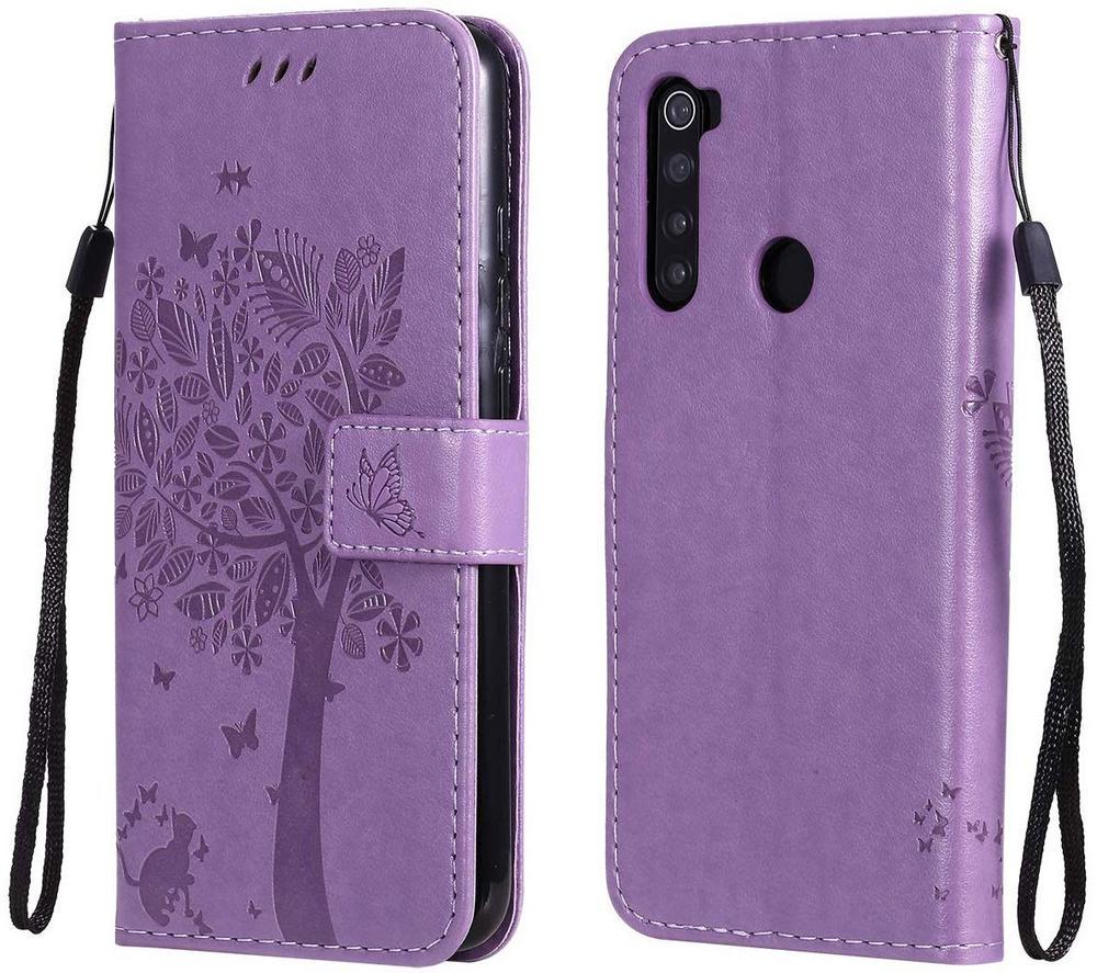 Чехол для Xiaomi Redmi Note 8T (рисунок кот и дерево) Lilac (10159-3B)