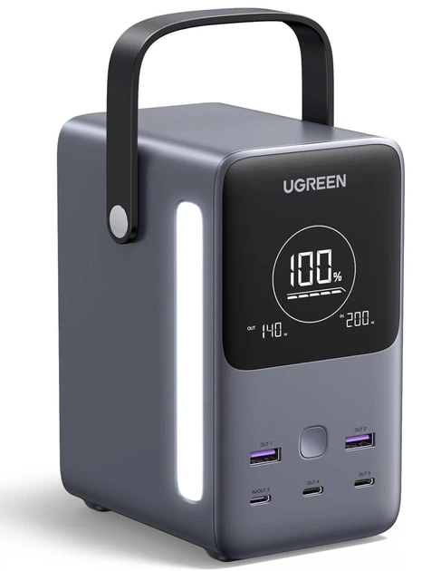 Зарядная станция UGREEN 300W 48000mAh 153Wh 5 портов USB-С PB770 УМБ Gray (MK001098)