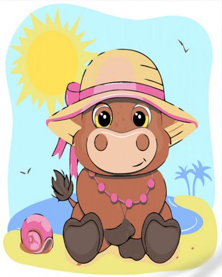 Картина за номерами Стратег бичок у шляпці es156 30x30 см