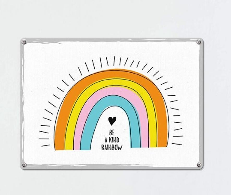 Табличка интерьерная металлическая "Be a kind rainbow" Табличка интерьерная металлическая "Be a kind rainbow"