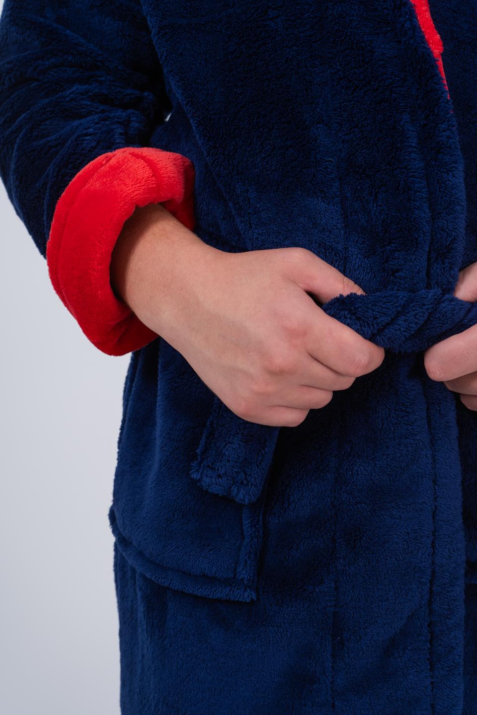 Халат чоловічий UT Store HTM01 S Темно-синій з червоним - фото 4