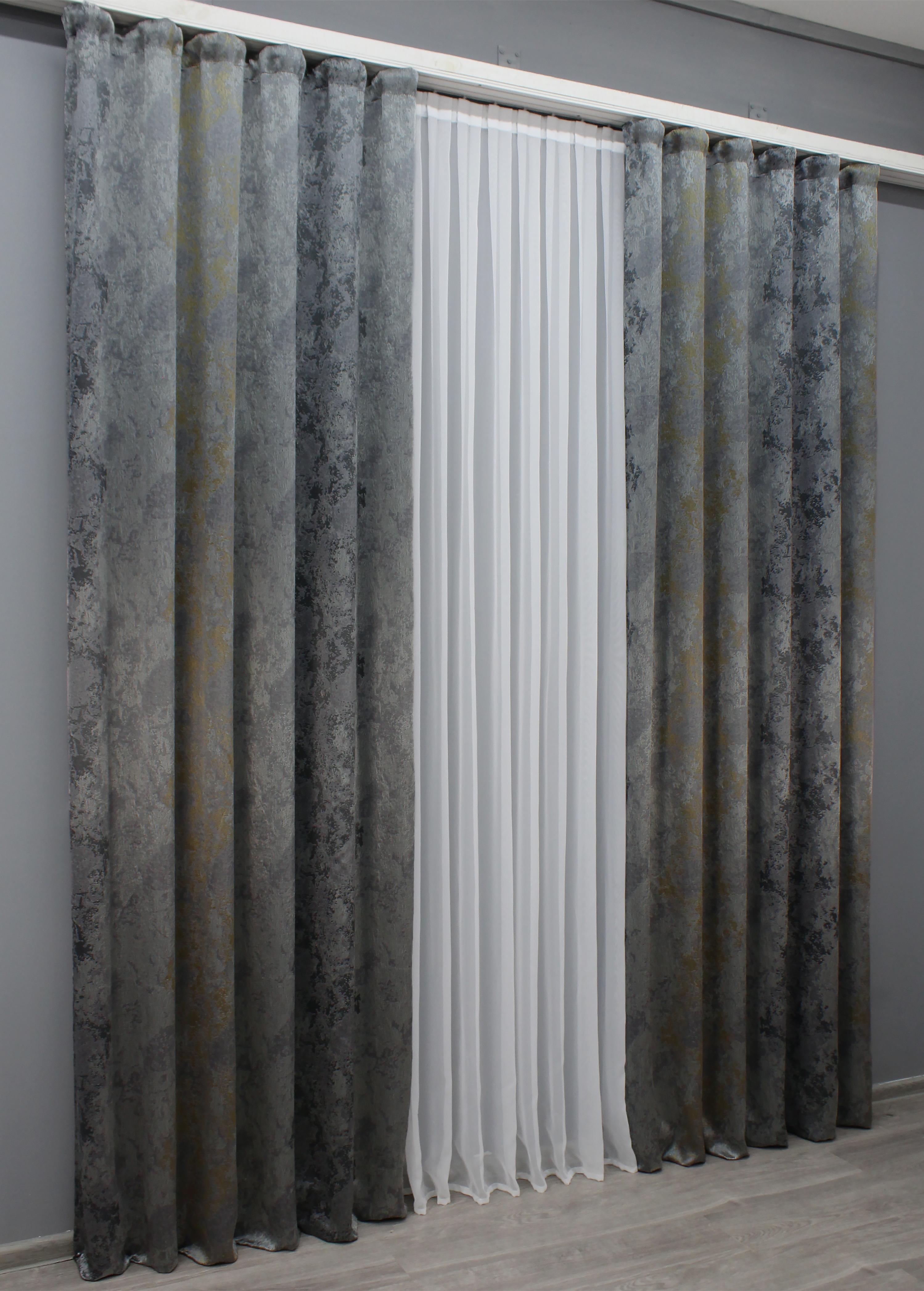 Комплект готовых штор VR-Textil Мрамор Al-7 № 1471ш 150х290 см 2 шт. Серый/Золотистый (33-0325) - фото 4 Комплект готовых штор VR-Textil Мрамор Al-7 № 1471ш 150х290 см 2 шт. Серый/Золотистый (33-0325) - фото 4