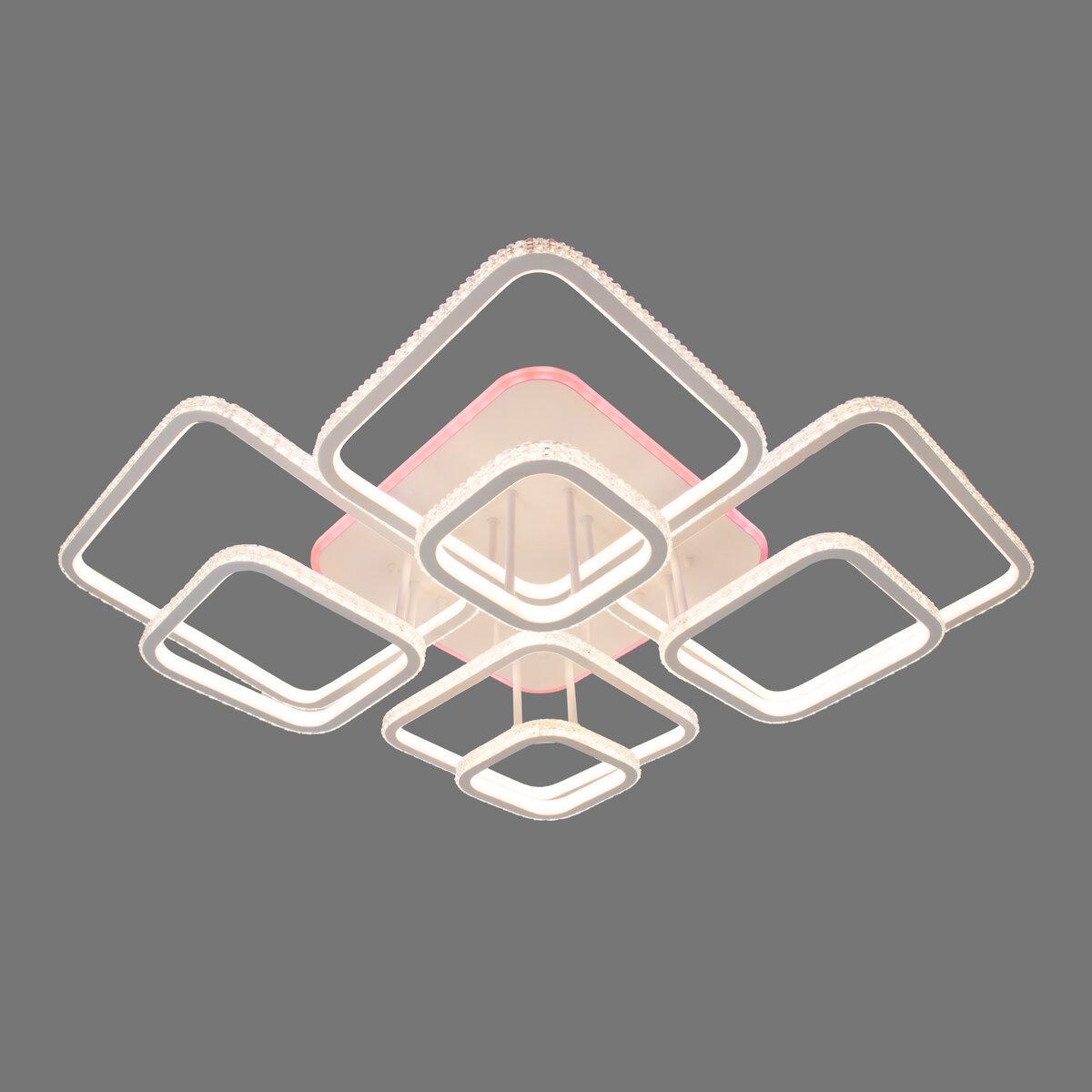 Люстра светодиодная Sirius на восемь плафонов 566W 3000-6500К Белый (DK5868B/8 WH RGB 552W+14W)