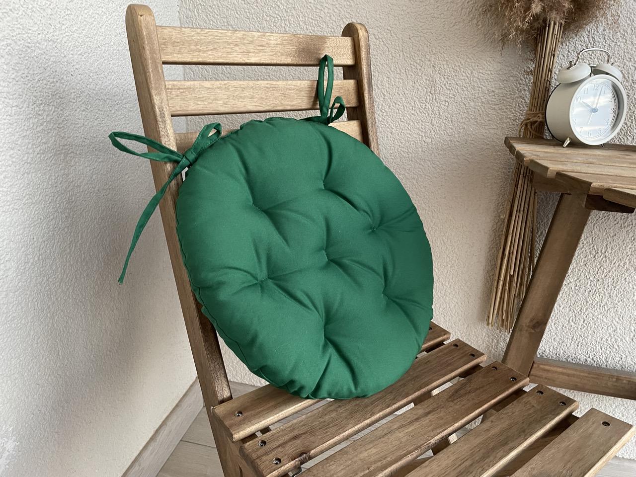 Подушка на стул с завязками круглая Color 40х40х5 см Зеленый - фото 3
