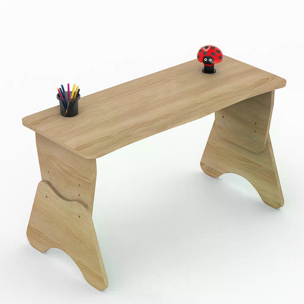 Стол двухместный с регулировкой высоты DS-1170 трапеция ЛДСП 5 уровней Дуб сонома