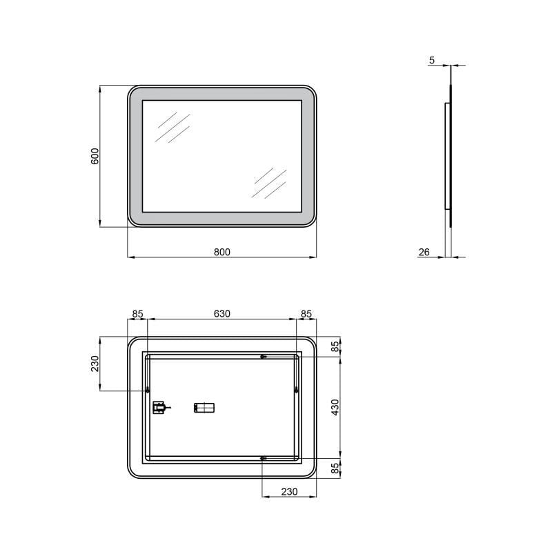 Дзеркало Qtap Swan 600x8000 з LED-підсвічуванням Reverse QT167814146080W - фото 2