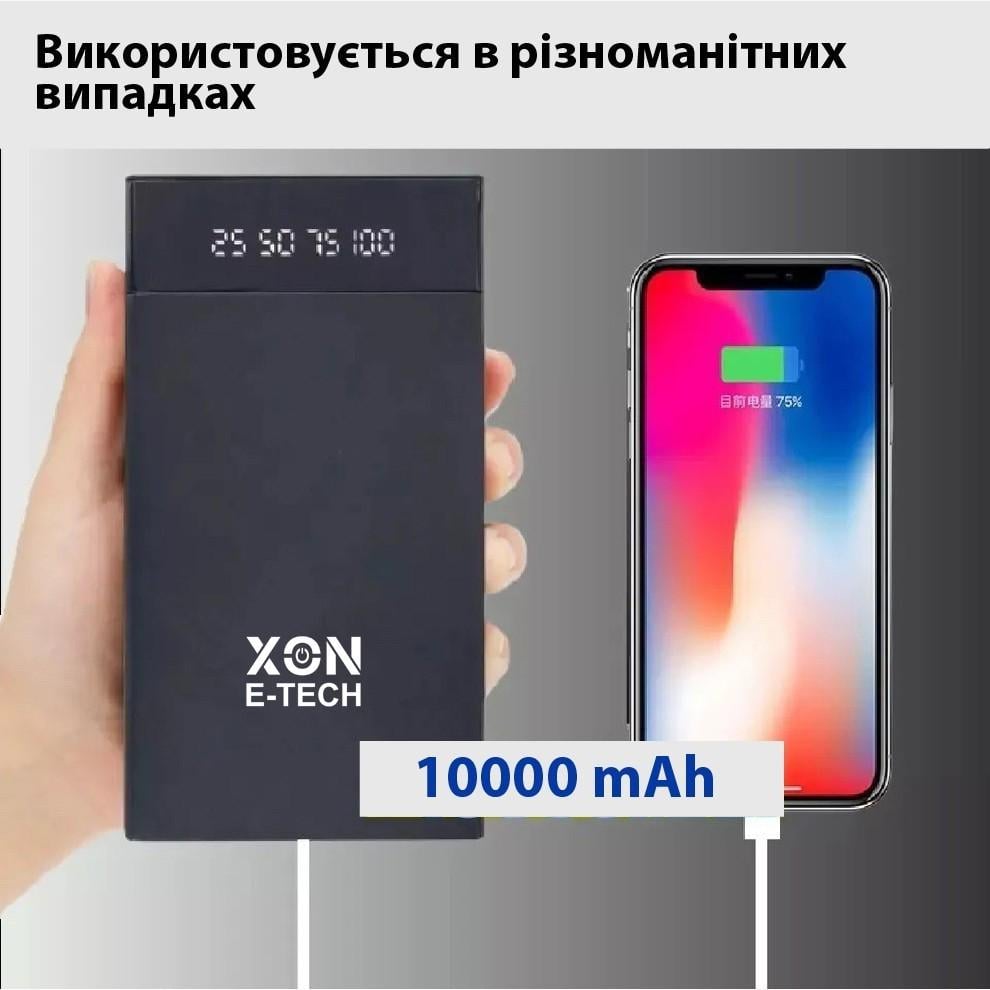 Пуско-зарядное устройство -XON PowerBank AutoCharge TC1F 10000 mAh 200A/peak 400A Black (5856) - фото 7