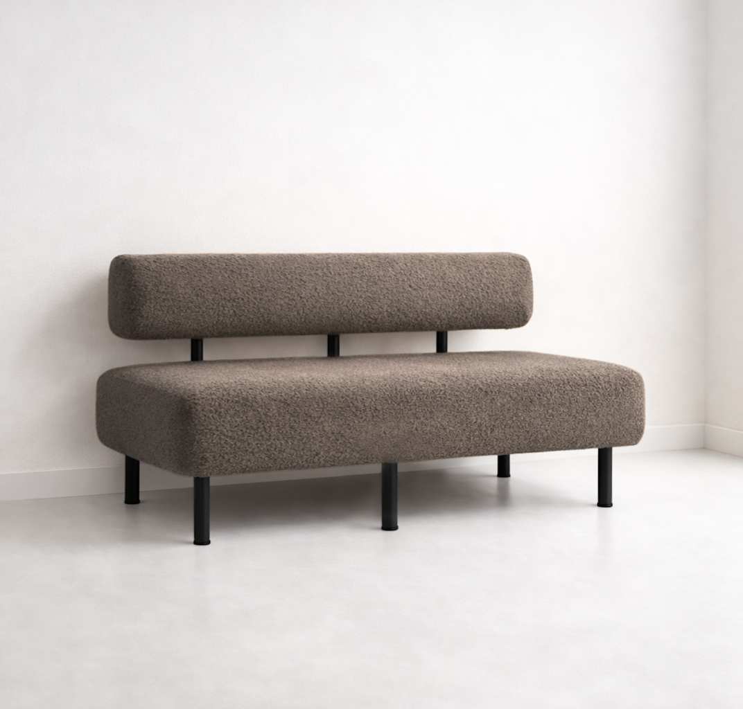 Диван компактный Tobi Sho Люмо 1800х540х750 мм букле Alpaca Кофейный/20