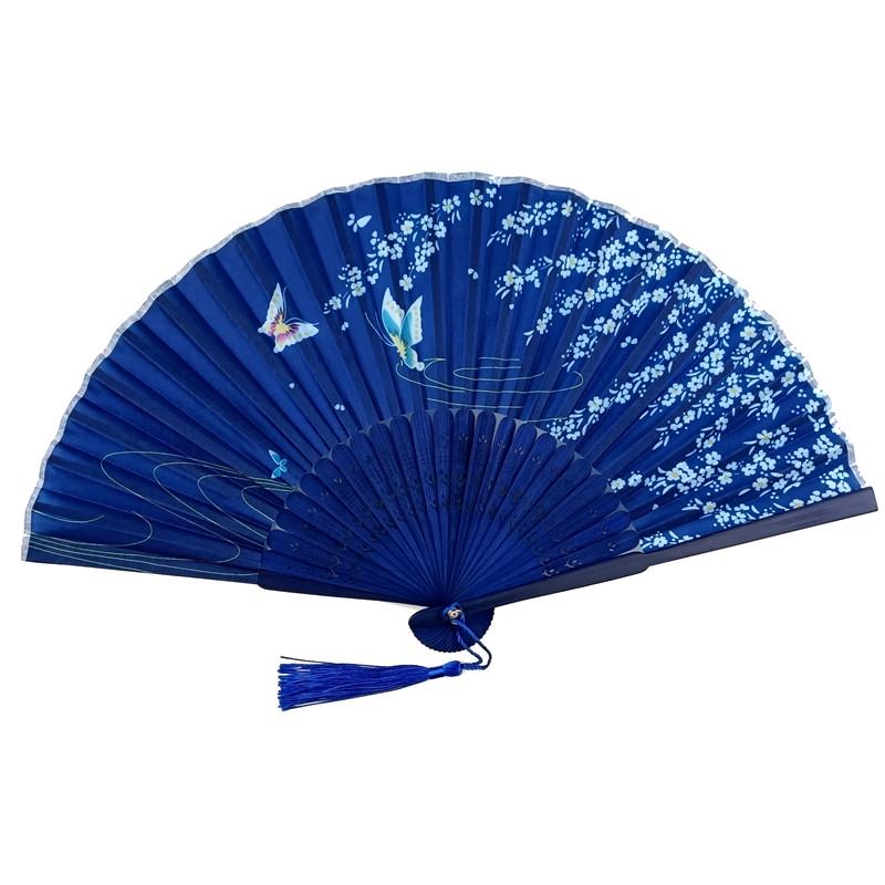 Веер деревянный 21х37 см Синий (C4049)