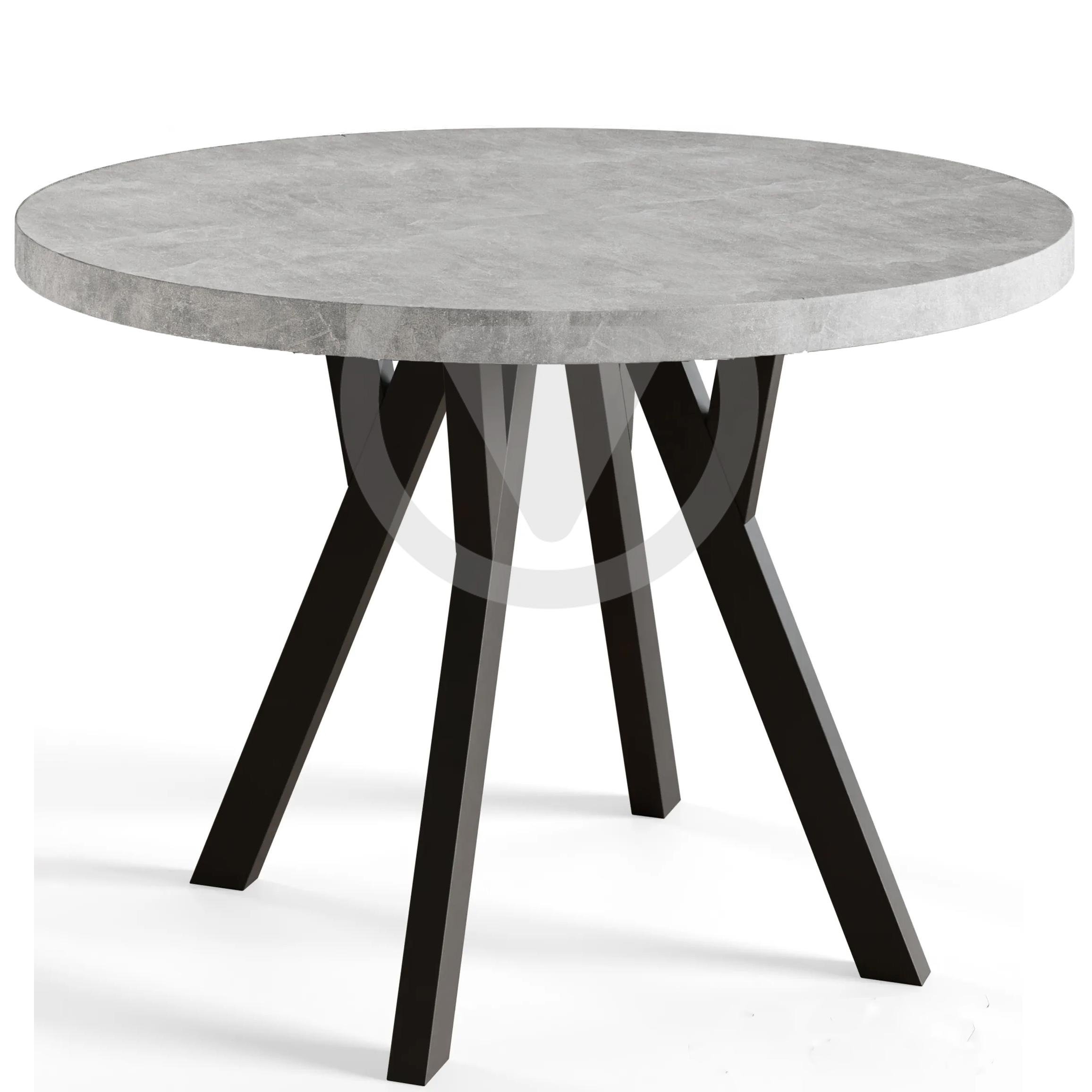 Стол кухонный круглый RoMax Lite Loft 90 см Бетон/Черный