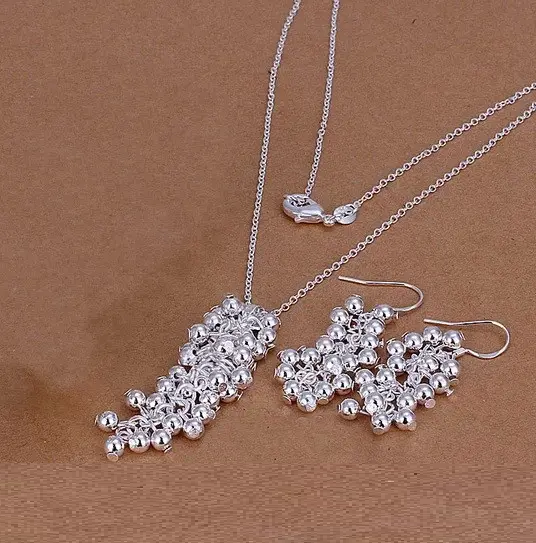 Набір підвіска та сережки кульками виноградне грано tiffany (1354166313)