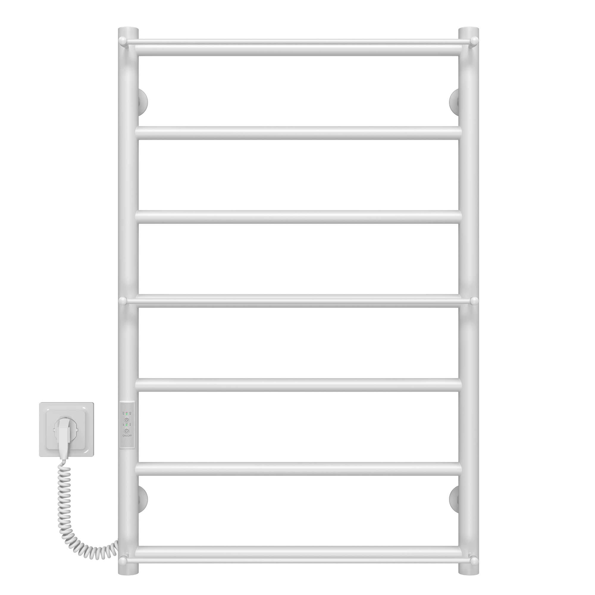 Полотенцесушитель электрический Deffi Ladder П7 WD03 нержавеющая сталь 500х800 мм Белый (C.LK.80.50.7.EWL3)