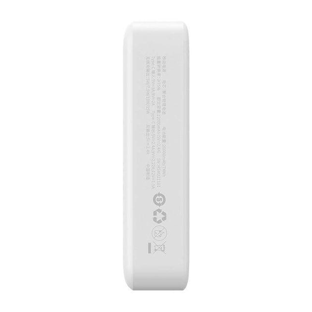 Повербанк Baseus Magnetic Mini 20000 mAh 20 W 2в1 QC3.0+PD3.0 с беспроводной зарядкой Qi 15 W White (PPCX150002) - фото 5