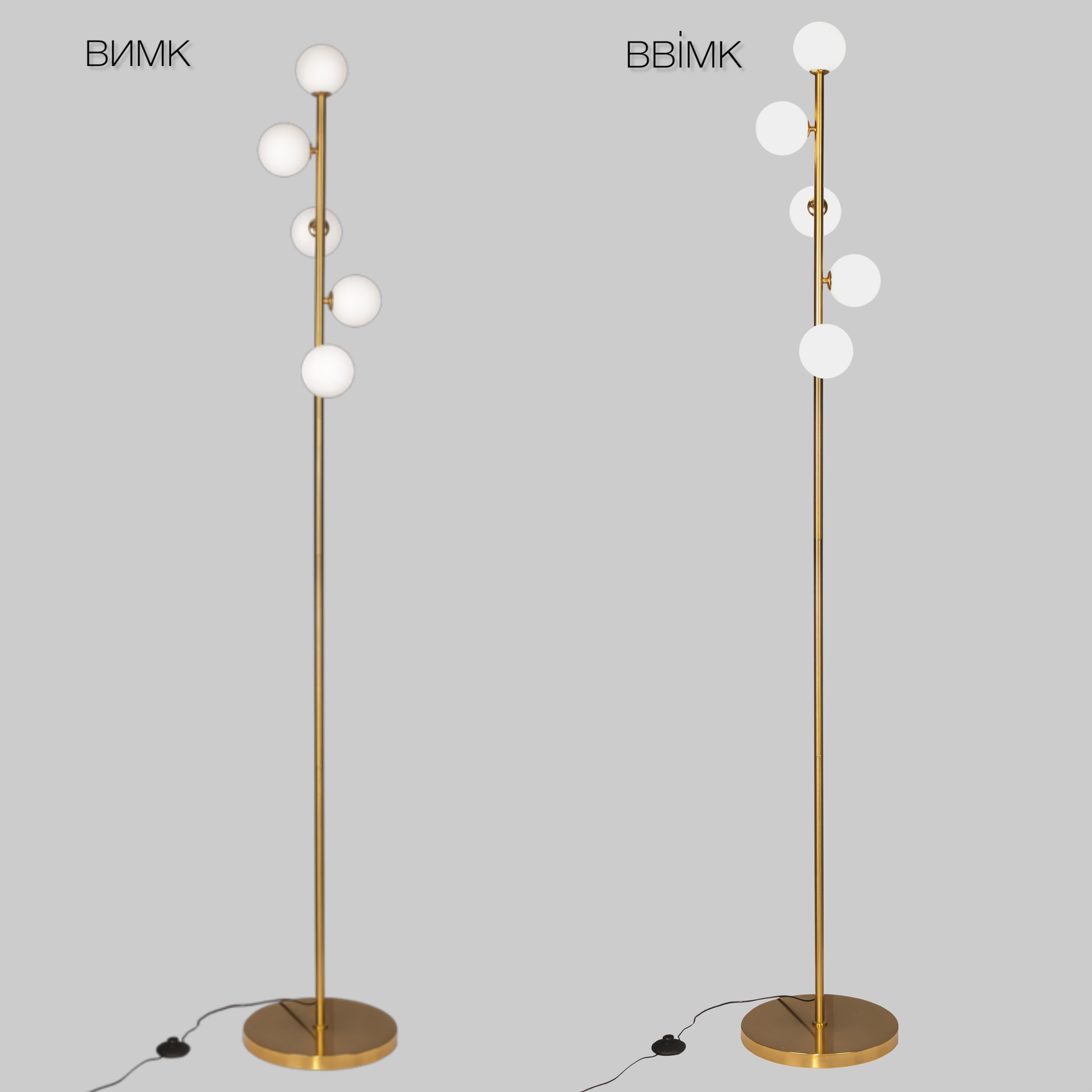 Торшер с белыми плафонами вокруг на 5 лампы Бронзовый (52-9834-5 BRONZE) - фото 2 Торшер с белыми плафонами вокруг на 5 лампы Бронзовый (52-9834-5 BRONZE) - фото 2