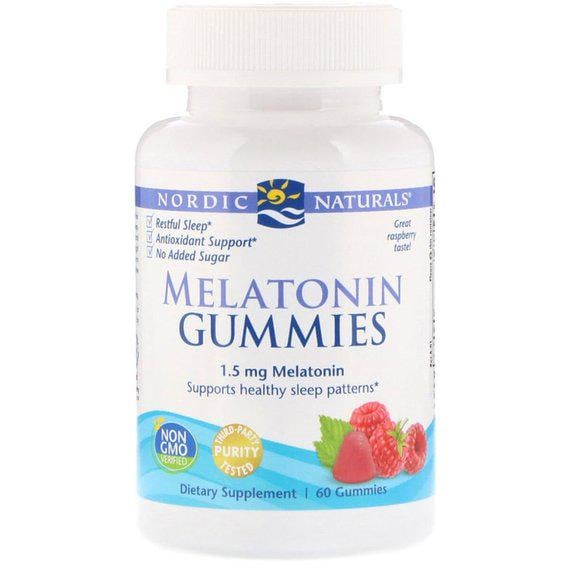 Мелатонін для сну Nordic Naturals Melatonin Gummies 1,5 мг 60 Gummies Raspberry (NOR30188)