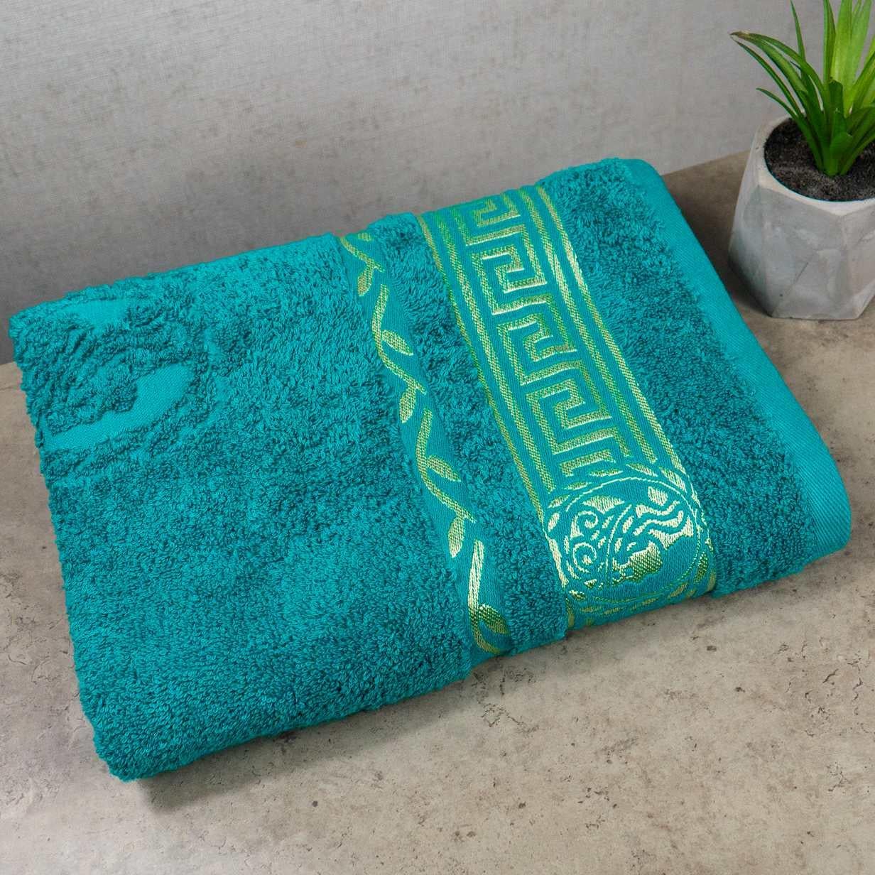 Полотенце махровое универсальное GM Textile Caesar 450 г/м2 50х90 см Бирюзовый (450-90-Caesar-turquoise)