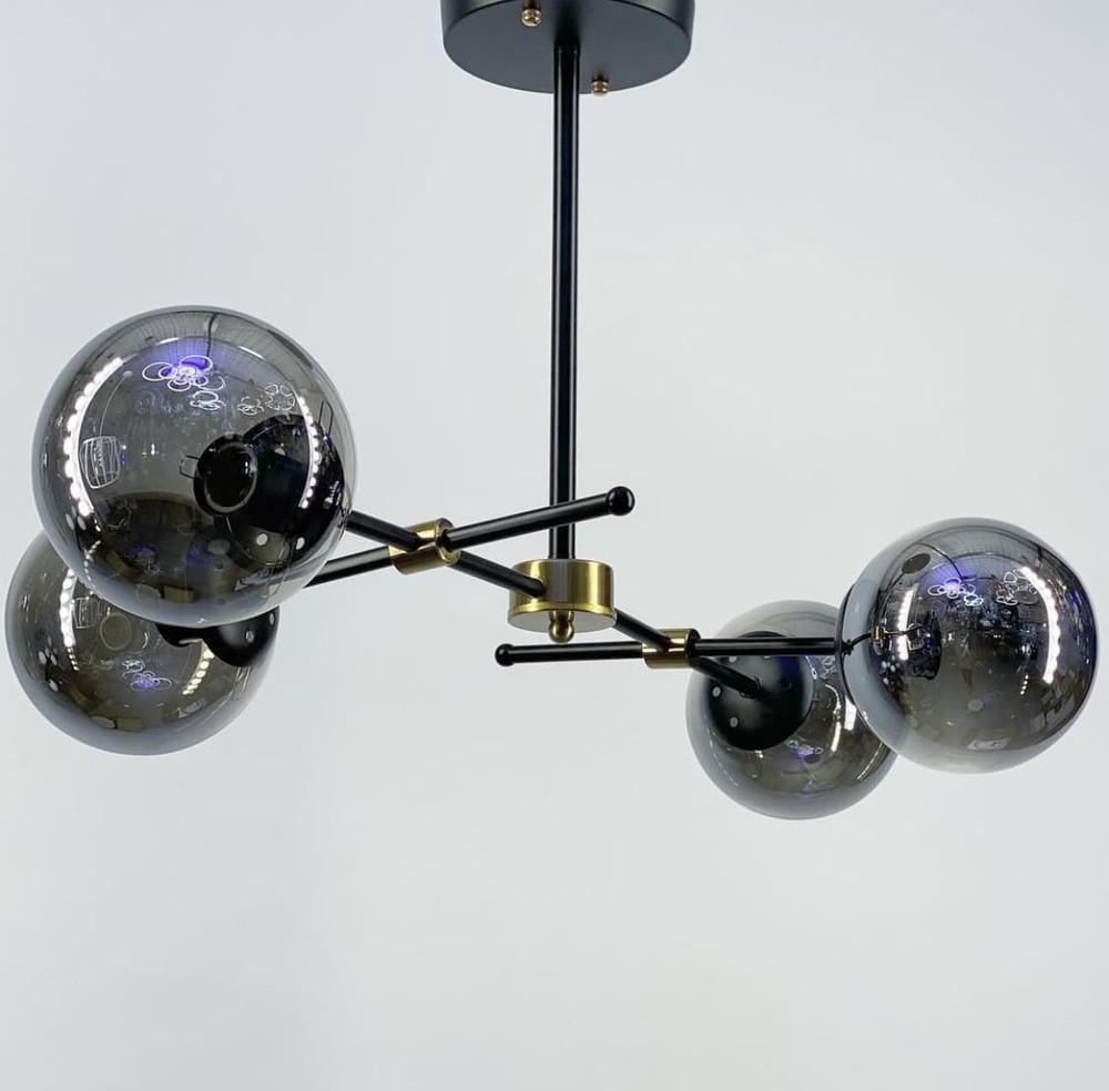 Светильник на 4 плафона с рожками регулируемыми (2007 BK+BK)