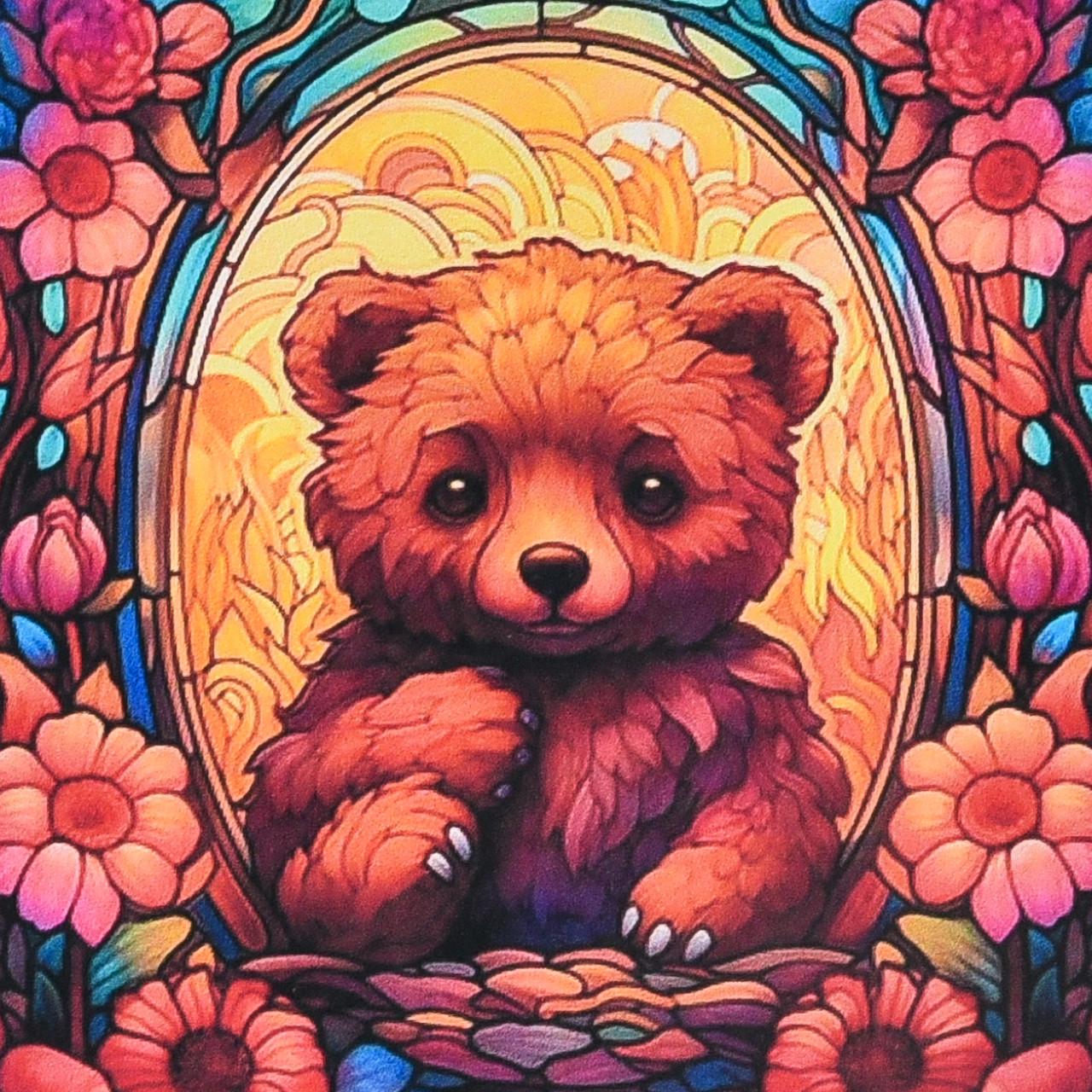 Алмазная мозаика Strateg Мишка не полная выкладка 30х30 см (DEEX16288)