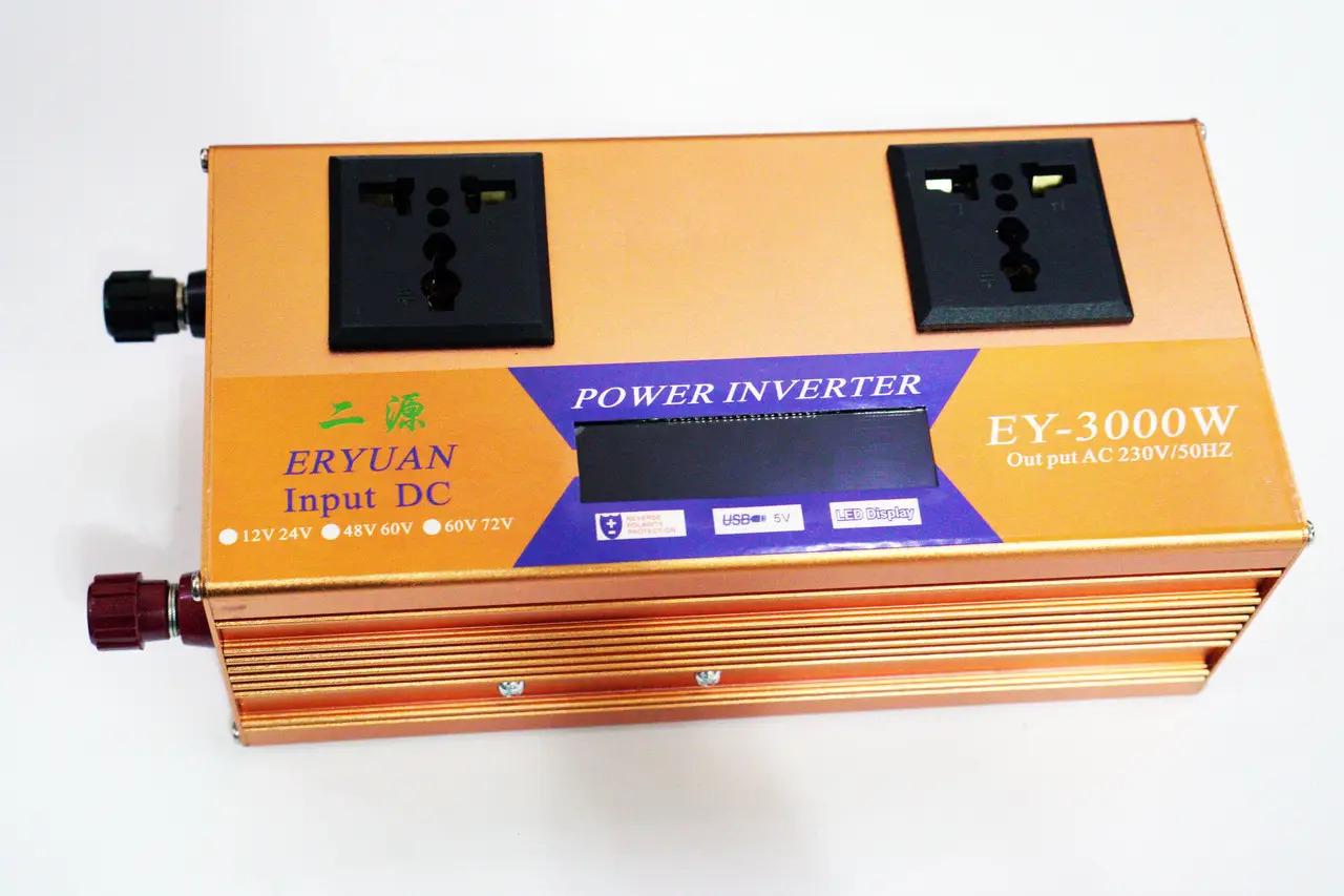 Инвертор автомобильный преобразователь напряжения 12 В-220 В 3000 Вт LCD Gold (1707906809) - фото 5 Инвертор автомобильный преобразователь напряжения 12 В-220 В 3000 Вт LCD Gold (1707906809) - фото 5