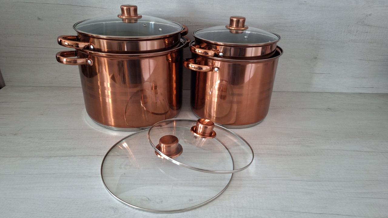 Набір каструль Royalty Line RL-SP8C з кришками/з нержавіючої сталі (03965) - фото 4