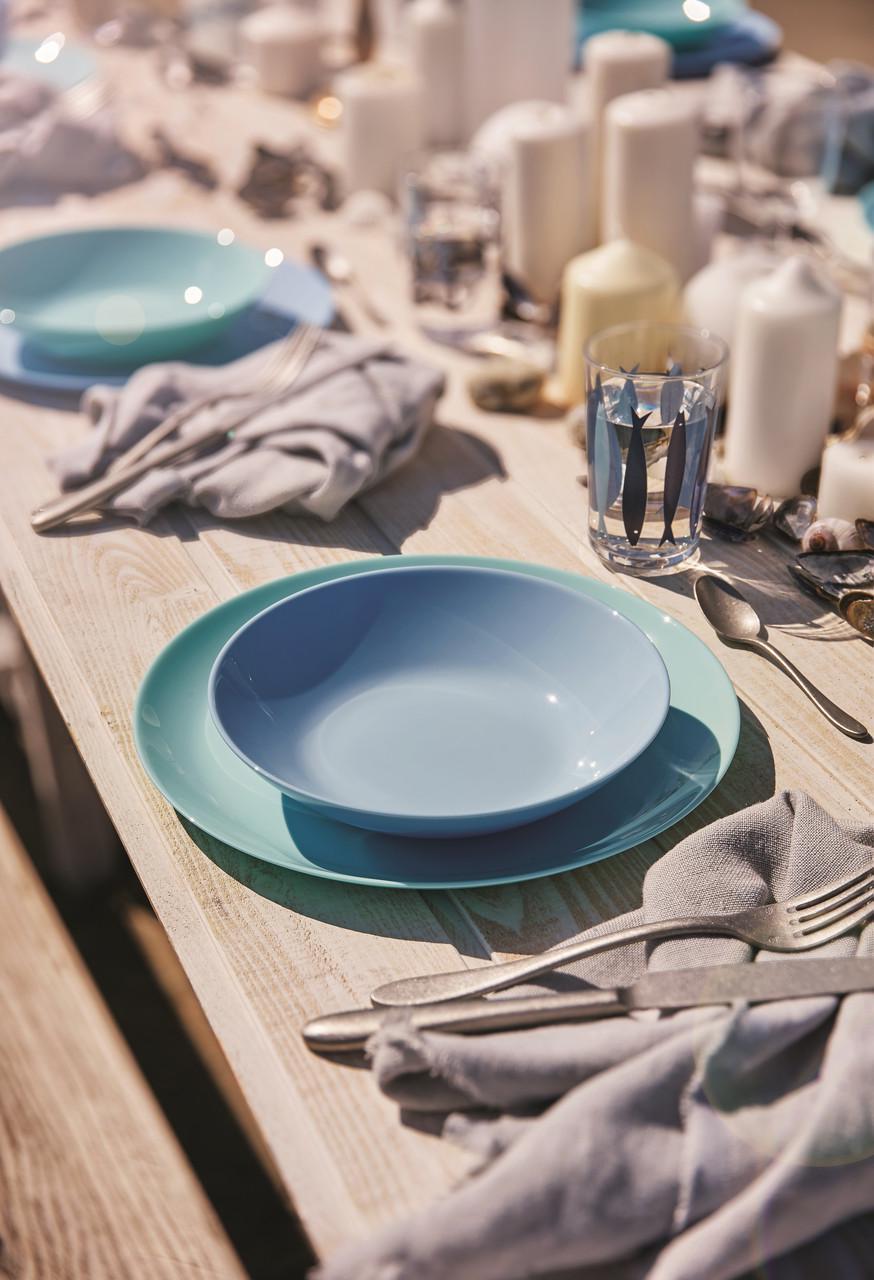 Тарелка десертная Luminarc Diwali Light Turquoise круглая 19 см Бирюзовый (P2613) - фото 5 Тарелка десертная Luminarc Diwali Light Turquoise круглая 19 см Бирюзовый (P2613) - фото 5