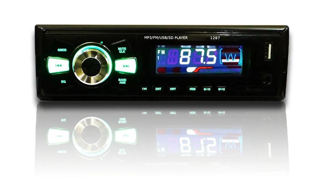 Автомагнитола USB/RGB SD/AUX/FM пульт 1287 ISO 4x50W