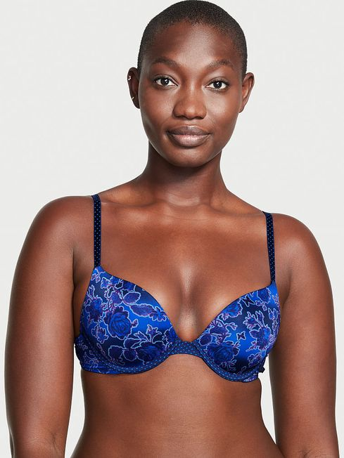 Бюстгальтер з пуш ап Victoria's Secret Sexy Tee Smooth Push-Up Bra 80В Синій (20237388)