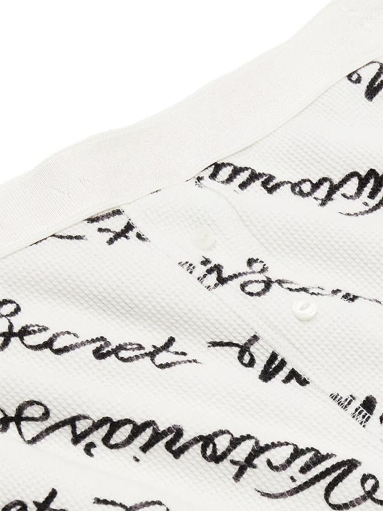 Піжама бавовна сорочка/штани Victoria's Secret Thermal Long Pajama Set S Білий (26936036) - фото 3