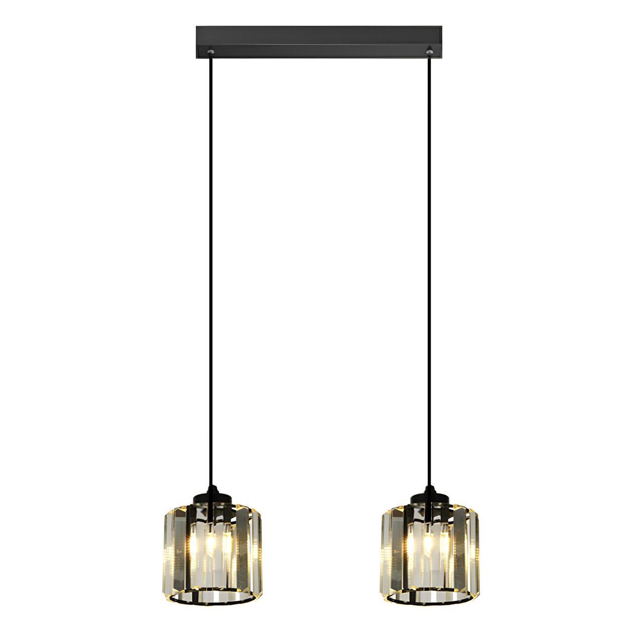 Люстра Sirius на два плафона под лампу Е27 Черный (GLD-20996-2-120*120)