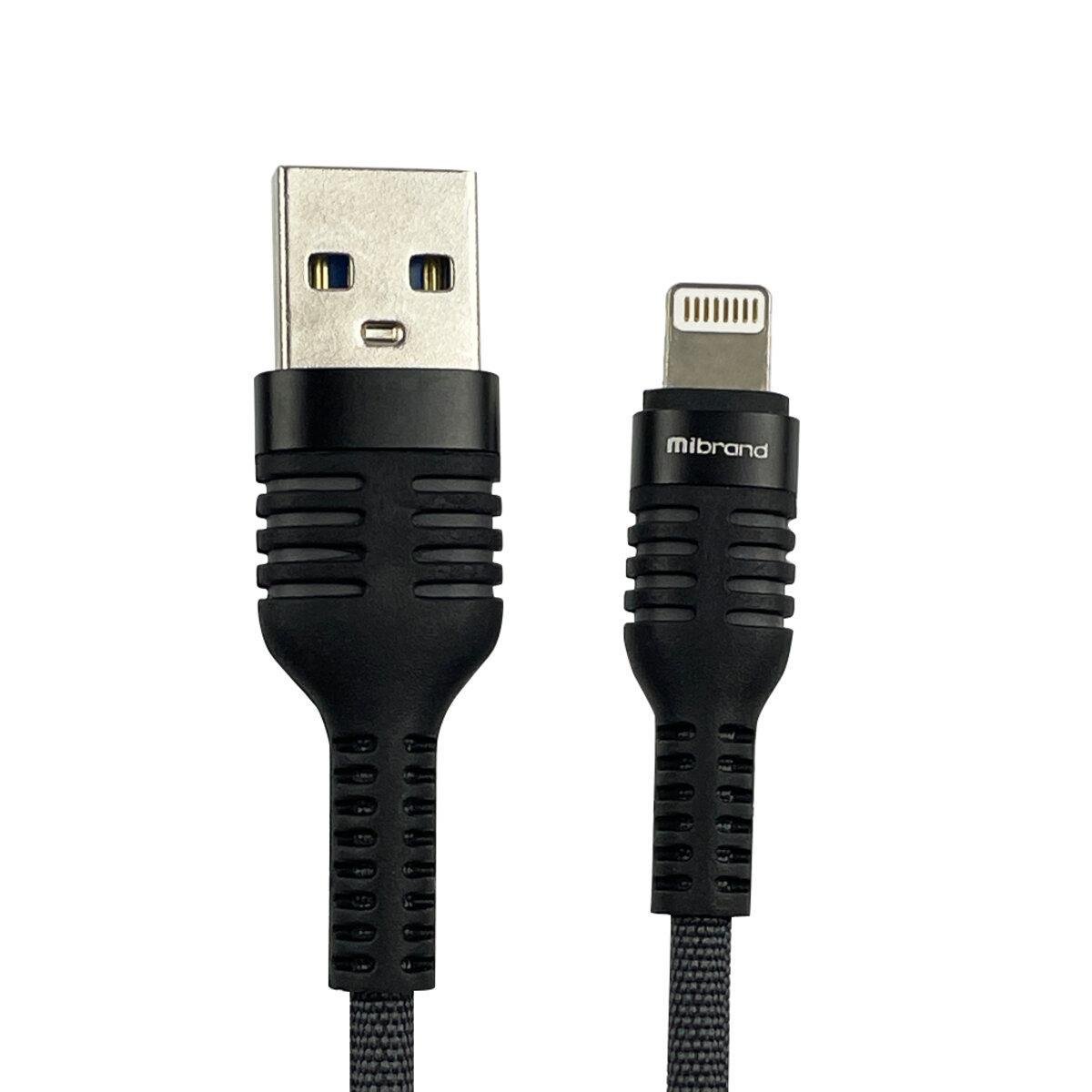 Кабель Mibrand MI-13 Feng World Charging Line USB для Lightning 2A 1 м Black/Grey (MIDC/13LBG)