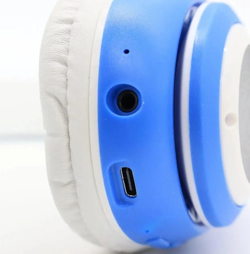 Наушники беспроводные STN-25 с ушками и LED-подсветкой Синий (2104618667) - фото 7 Наушники беспроводные STN-25 с ушками и LED-подсветкой Синий (2104618667) - фото 7