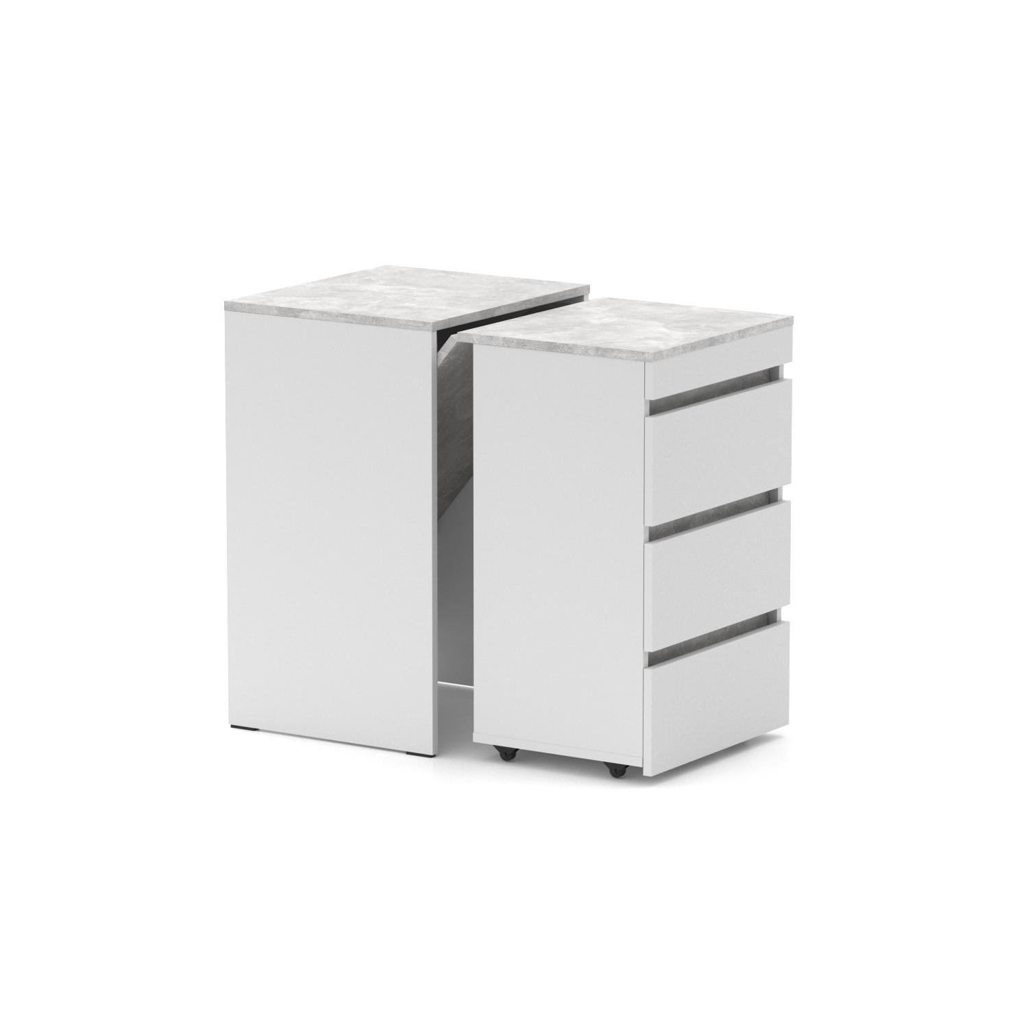 Стіл трансформер комод Shiron Knap Knap письмовий Білий/Бетон (S202010322) - фото 2